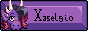 Dragon sur fond violet avec écrit 'Xaselgio' et 'Indigo's Den'